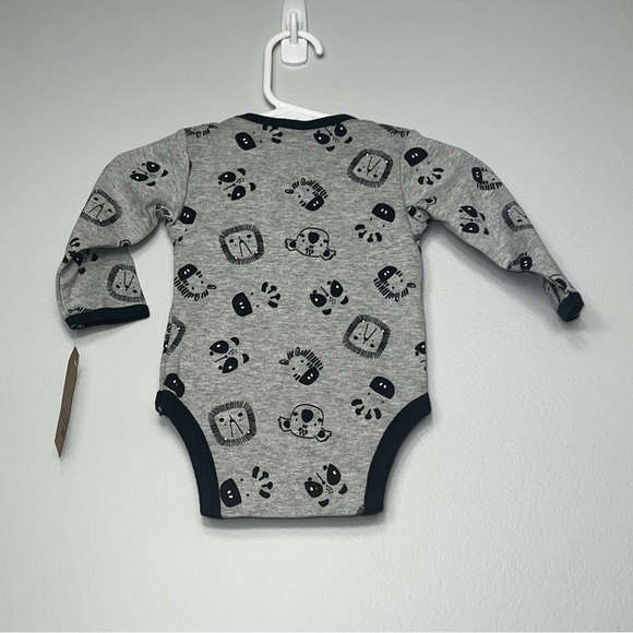 &Chick pea safari animals zoo bodysuit long sleeve gender neutral 0-3 months bab - Picture 4 of 5